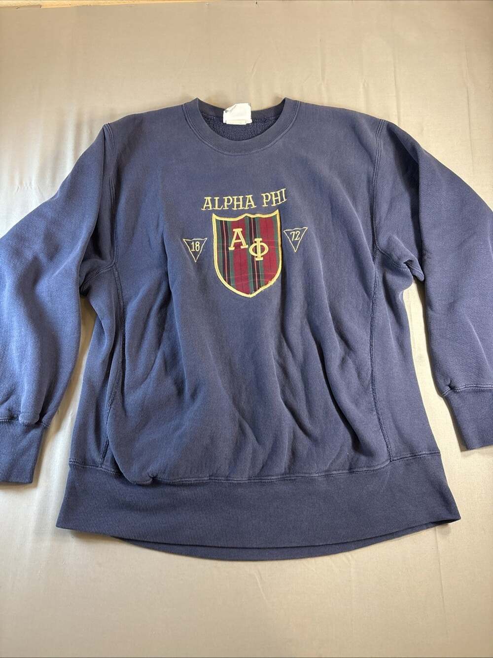Vintage Lee Cross Grain Alpha Phi 1872 Sorority Sweatshirt Collegiate Pullover